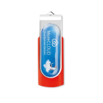 Pen personalizado 3.0 con gota de resina y clip giratorio Techmate Relief 3.0 color rojo