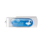 Pen personalizado 3.0 con gota de resina y clip giratorio Techmate Relief 3.0 color blanco