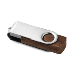 USB de madera clara u oscura 3.0 con clip giratorio Woodmate 3.0 color madera oscura