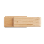 USB giratorio de madera de bambú 3.0 en tonos oscuros y claros Ecotwist 3.0 color madera clara