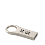 USB de metal 3.0 con diseño innovador para llavero Compacto Round Xl 3.0 color plateado