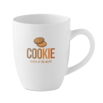 Taza de cerámica redondeada y estrecha de 300ml Crescent Plus color blanco vista principal