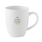 Taza de cerámica redondeada y estrecha de 300ml Crescent Plus color blanco tercera vista principal