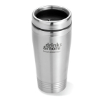 Vaso térmico personalizado de acero con tapa negra 400ml Executive color plateado mate vista principal