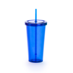 Vasos con pajita y color transparente de 750ml Straw color azul primera vista