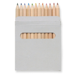 12 Lápices personalizados infantiles en estuche de cartón Max color marrón segunda vista