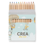 12 Lápices personalizados infantiles en estuche de cartón Max color marrón