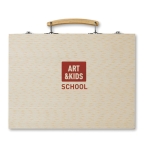 Set pinturas personalizado con 66 componentes Happy Kid color madera vista principal tercera vista