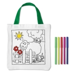 Bolsa de algodón para colorear con rotuladores 200 g/m2 Canvas color blanco tercera vista