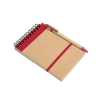 Libretas corporativas sostenibles con boli A6 hojas lisas EcoSpiral color rojo