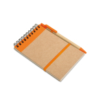 Libretas corporativas sostenibles con boli A6 hojas lisas EcoSpiral color naranja