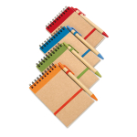 Libretas corporativas sostenibles con boli A6 hojas lisas EcoSpiral color naranja