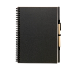 Libreta de publicidad reciclada con boli B5 hojas lisas EcoBasic Large color negro
