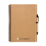 Libreta de publicidad reciclada con boli B5 hojas lisas EcoBasic Large color beige vista principal
