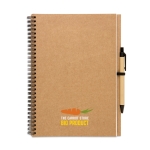 Libreta de publicidad reciclada con boli B5 hojas lisas EcoBasic Large color beige tercera vista principal