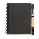 Libreta personalizada de papel reciclado B6 hojas lisas EcoBasic Small color negro tercera vista