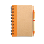 Libreta papel reciclado con detalle a color B6 hojas lisas EcoColors color naranja