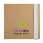 Set publicitario de papelería con notas, hojas y bolígrafo RecycloSet color blanco vista principal segunda vista