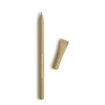 Bolígrafo para empresas hecho de cartón reciclado con tinta azul color beige vista principal