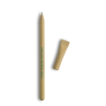 Bolígrafo para empresas hecho de cartón reciclado con tinta azul color beige segunda vista principal