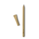 Bolígrafo para empresas hecho de cartón reciclado con tinta azul color beige tercera vista principal