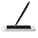 Bolígrafos promocionales de aluminio y tinta azul Classic Touch color negro tercera vista