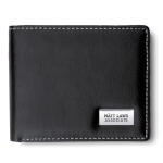 Llavero de metal, cartera de PU y bolígrafo tinta azul Executive color negro vista principal