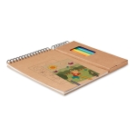 Cuaderno para colorear con 8 lápices de colores publicitarios Canvas color beige tercera vista