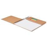 Cuaderno para colorear con 8 lápices de colores publicitarios Canvas color beige cuarta vista