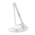 Bolígrafo con soporte y cuerda elástica para empresa Budget color blanco segunda vista principal