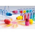 Set de 6 ceras de colores en original caja de bolígrafo Colorpen color transparente segunda vista bodegón