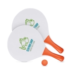 Set publicitario de raquetas con pelota Set Tenis Playa Strand color naranja vista principal