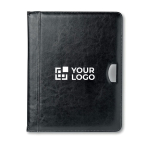 Elegante portafolio de PU con bloc y tarjeteros A4 Uptown vista de impresión