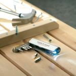 Destornillador personalizado con luz para publicidad Tooled color gris transparente vista bodegón principal