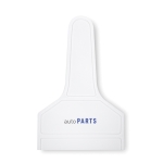 Rascador de hielo personalizado barato con logotipo BasicStyle color blanco vista principal cuarta vista