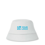 Sombreros publicitarios de playa en algodón de color Umbra color blanco vista de impresión