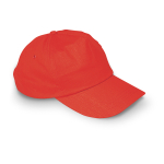 Gorra promocional barata de algodón con cierre de plástico 160 g/m2 BaseCap color rojo