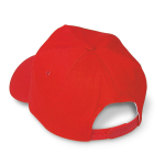 Gorra promocional barata de algodón con cierre de plástico 160 g/m2 BaseCap color rojo segunda vista