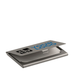 Tarjeteros personalizados metálicos cromados ClassiCase color plateado mate vista de impresión