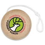Yoyo publicitario de madera con logotipo impreso o grabado Woody color madera segunda vista principal