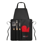 Delantal de barbacoa con utensilios y manopla Set Barbacoa Chef color negro vista principal tercera vista