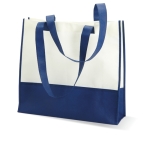 Bolsa non-woven blanca con asas y detalles de color 80 g/m2 Vibe color azul