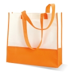 Bolsa non-woven blanca con asas y detalles de color 80 g/m2 Vibe color naranja