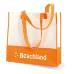 Bolsa non-woven blanca con asas y detalles de color 80 g/m2 Vibe color naranja vista principal