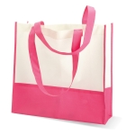 Bolsa non-woven blanca con asas y detalles de color 80 g/m2 Vibe color fucsia