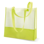 Bolsa non-woven blanca con asas y detalles de color 80 g/m2 Vibe color verde lima