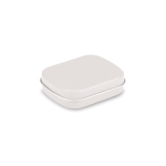 Caja con 28 gramos de caramelos personalizados mentolados MintBox color blanco