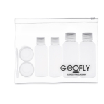 Completo neceser para clientes con 6 envases vacíos Pilot color transparente vista principal tercera vista