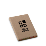 Bloc de notas personalizado de cartón reciclado con adhesivos EcoStick vista de impresión
