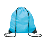 Mochilas de cuerdas personalizadas de poliéster 190T Urban color turquesa tercera vista